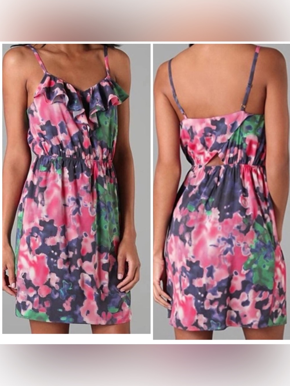 Alice + Olivia Lavender Ruffled Dress with Yellow Label
